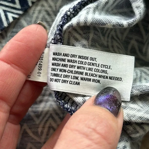 GAP Cotton Tank Top‎ Navy White Herringbone Size Small - Picture 4 of 7